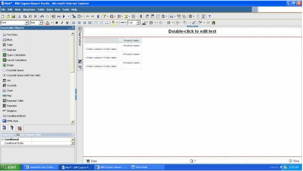 IBM cognos report studio 6