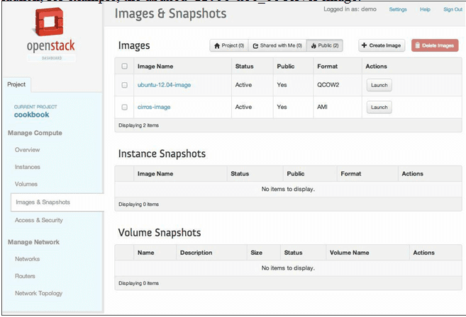 Openstack images and snapshots