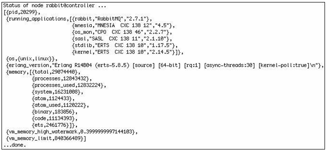 output from rabbitmqctl 