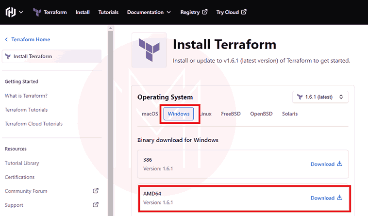 terraform installation step1