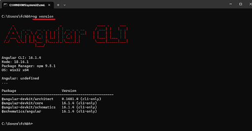 Angular CLI version