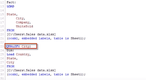 synthetic key in qlikview - renaming fields using qualify