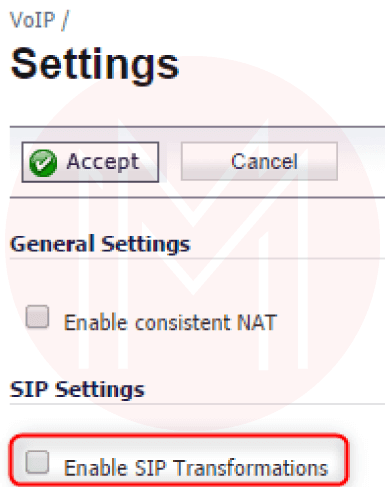 Disabling SIP Transformations