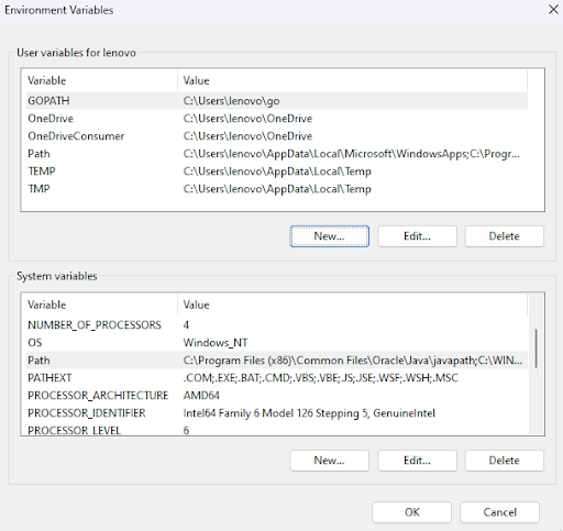 Environment variables