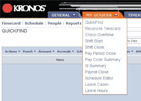 KRONOS Workspace - Genies