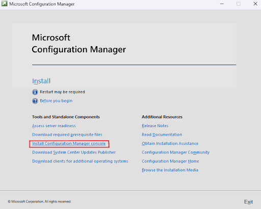 Download configuration manager console