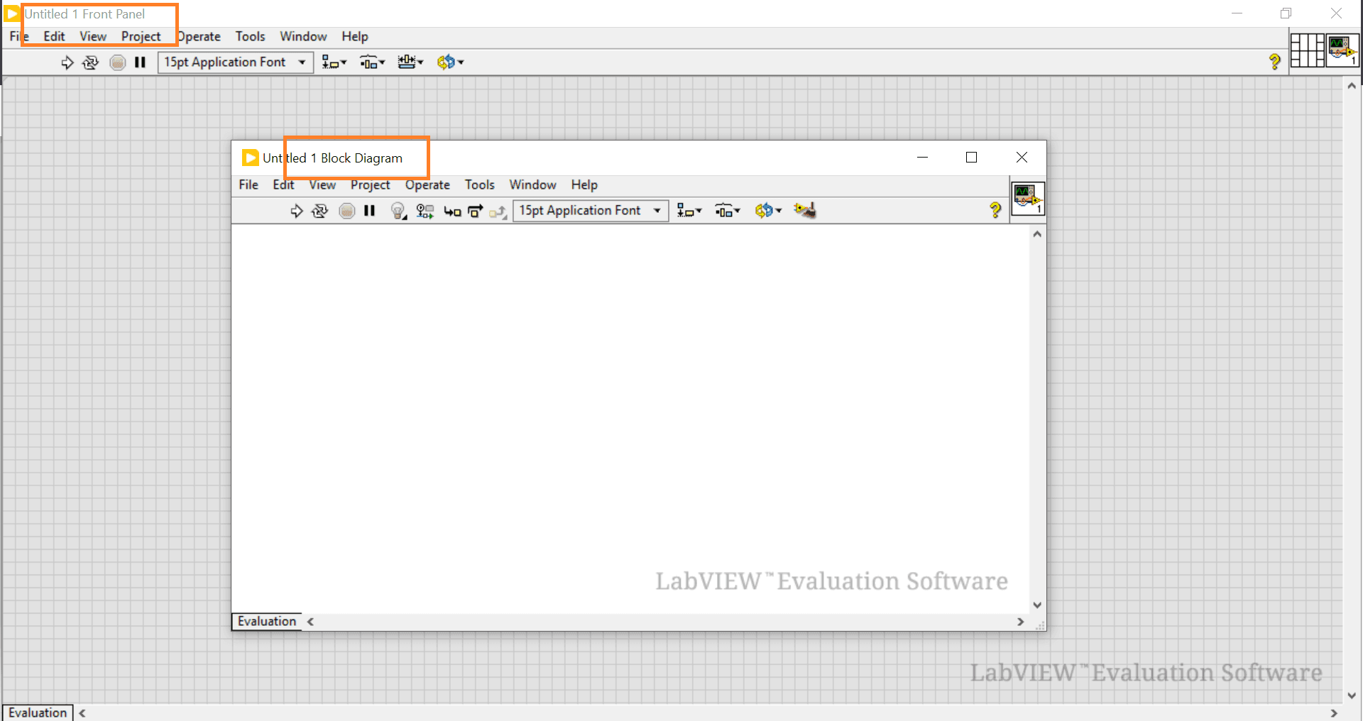 LabVIEW Front Panel Block Diagram