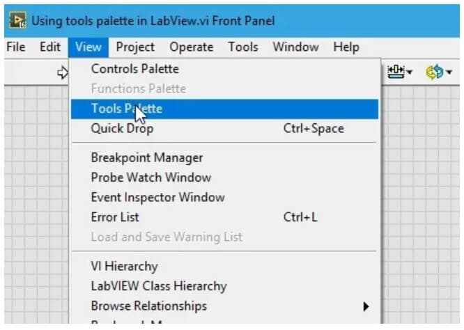 LabVIEW Tools Palette