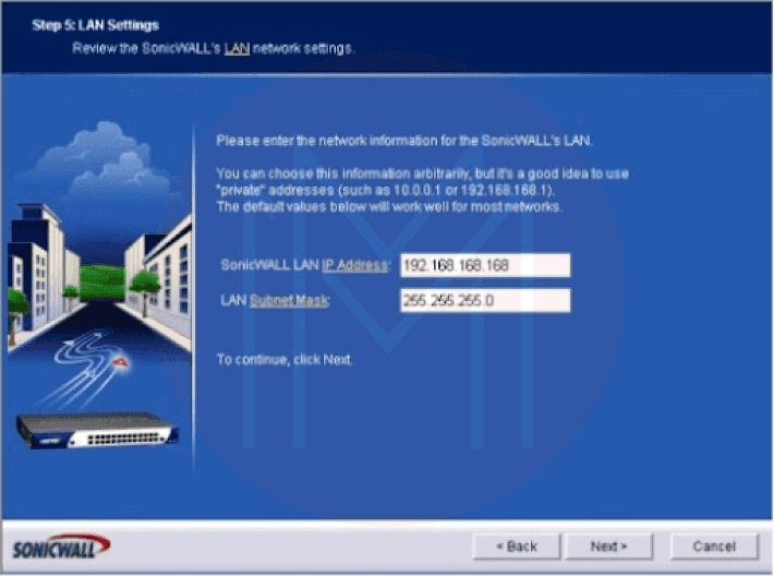  LAN of the SonicWALL