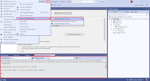 Package Manager Console