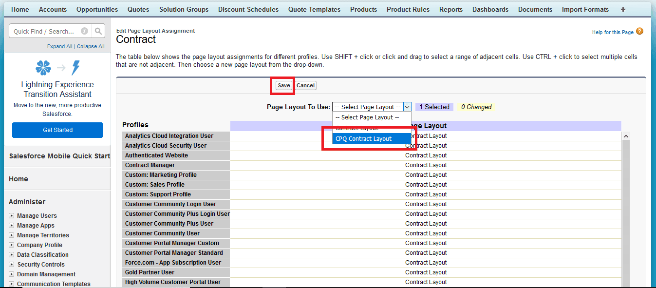 CPQ Contract Layout