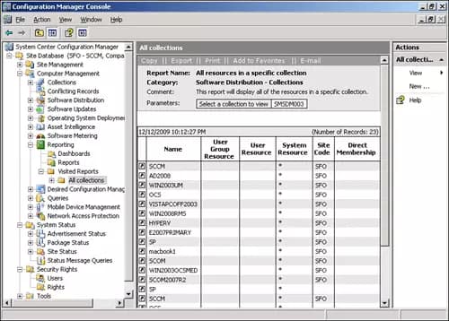 Reports tool built in to SCCM