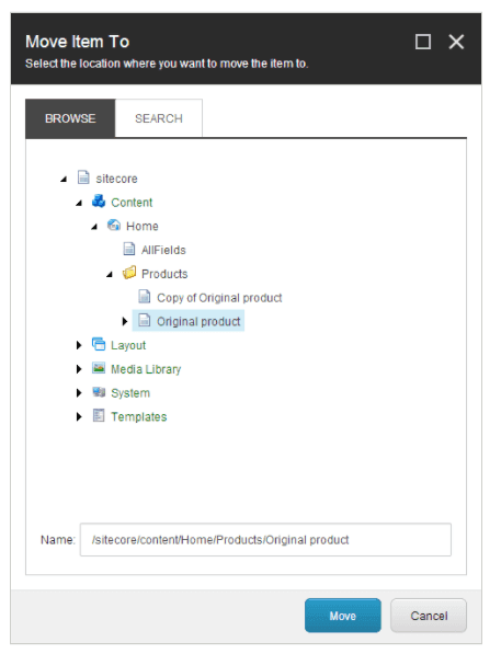 Move Item in Sitecore