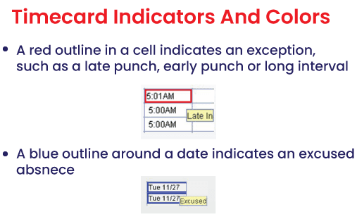 KRONOS Workspace - Time Card Indicator