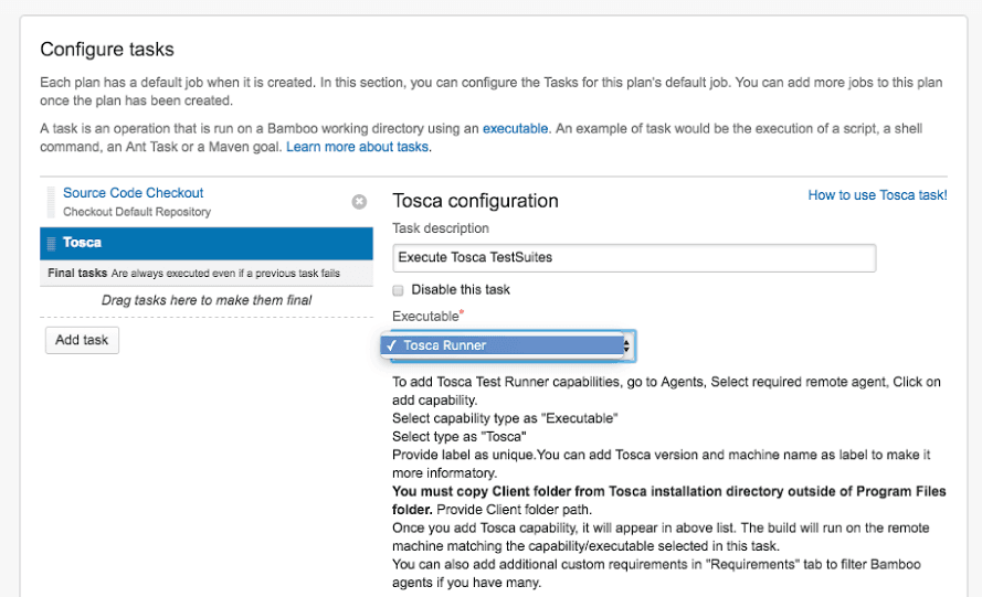 Choose Executable Added in the Agent Capability