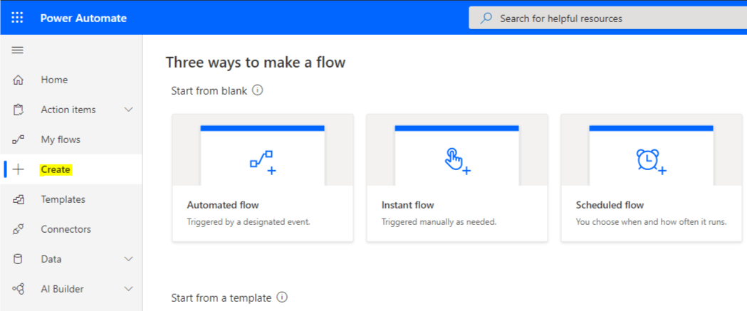 Types of flow on Power Automate