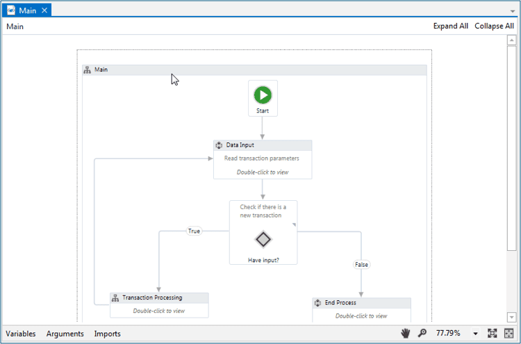 Simple process design in UiPath