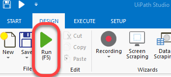 running the UiPath Project