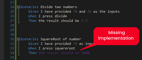 Identifying the Unimplemented Steps