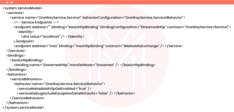 WCF Streaming Configuring file